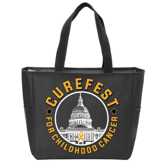 Curefest For Childhood Cancer 2024 Design 3 For Dark Fabric Zip Tote Bag