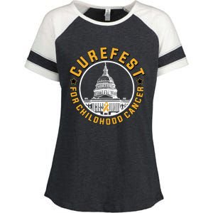 Curefest For Childhood Cancer 2024 Design 3 For Dark Fabric Enza Ladies Jersey Colorblock Tee