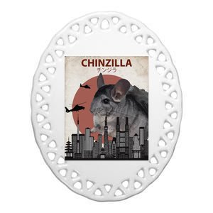 Chinzilla Funny Chinchilla Lovers Gift Ceramic Oval Ornament