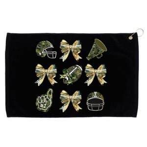 Camo Football Coquette Bow Football Mom Game Day Grommeted Golf Towel