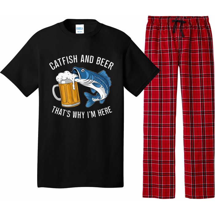 Catfish Fishing Catfish & Beer ThatS Why IM Here Flathead Pajama Set