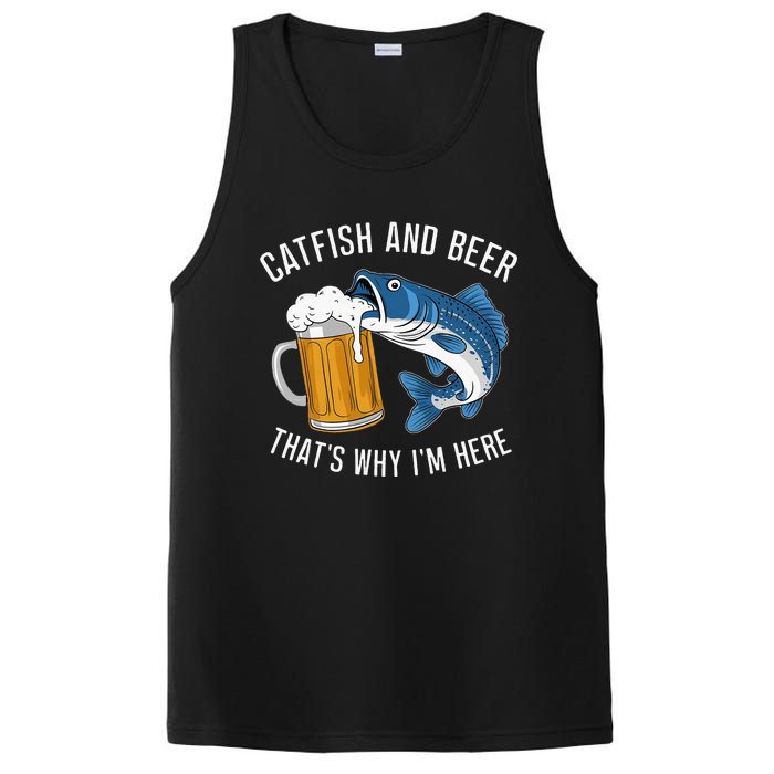 Catfish Fishing Catfish & Beer ThatS Why IM Here Flathead PosiCharge Competitor Tank