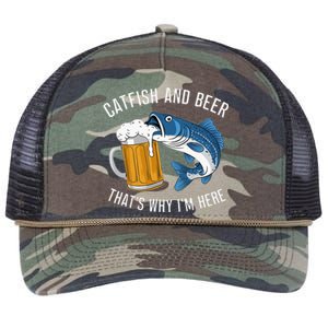 Catfish Fishing Catfish & Beer ThatS Why IM Here Flathead Retro Rope Trucker Hat Cap