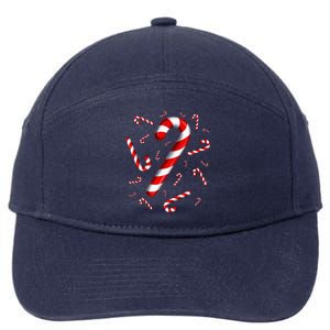 Christmas Flying Candy Cane Lover Taster Red And White Woman 7-Panel Snapback Hat