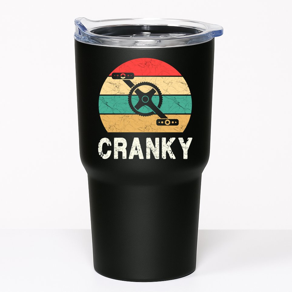 Cranky Funny Cyclist Retro Distressed Look Tumbler