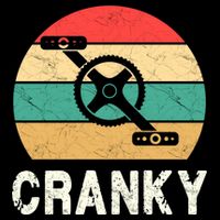 Cranky Funny Cyclist Retro Distressed Look Cropped Pullover Crew