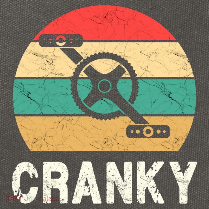 Cranky Funny Cyclist Retro Distressed Look Cotton Canvas Backpack