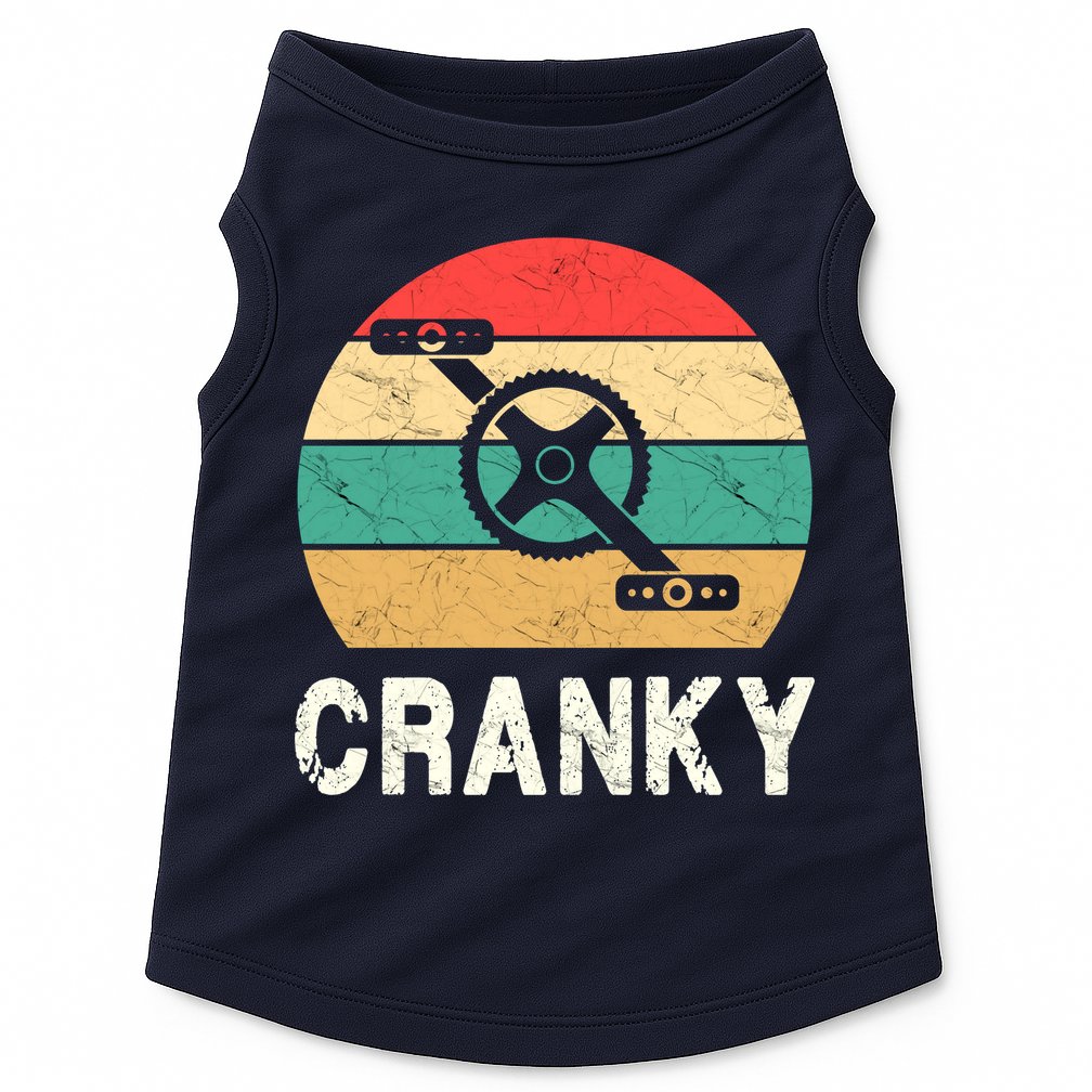 Cranky Funny Cyclist Retro Distressed Look Doggie Tank