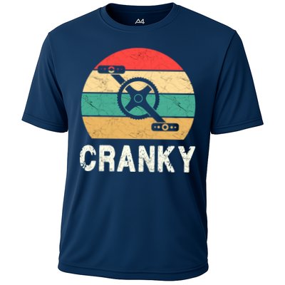 Cranky Funny Cyclist Retro Distressed Look Performance Shirt