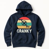 Cranky Funny Cyclist Retro Distressed Look Hoodie