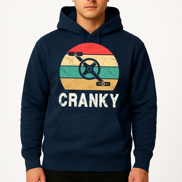 Cranky Funny Cyclist Retro Distressed Look Hoodie