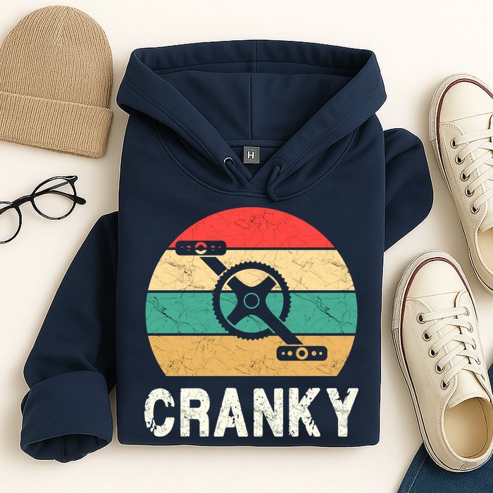Cranky Funny Cyclist Retro Distressed Look Hoodie