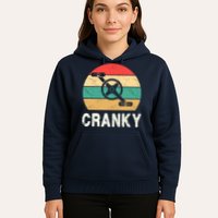 Cranky Funny Cyclist Retro Distressed Look Hoodie