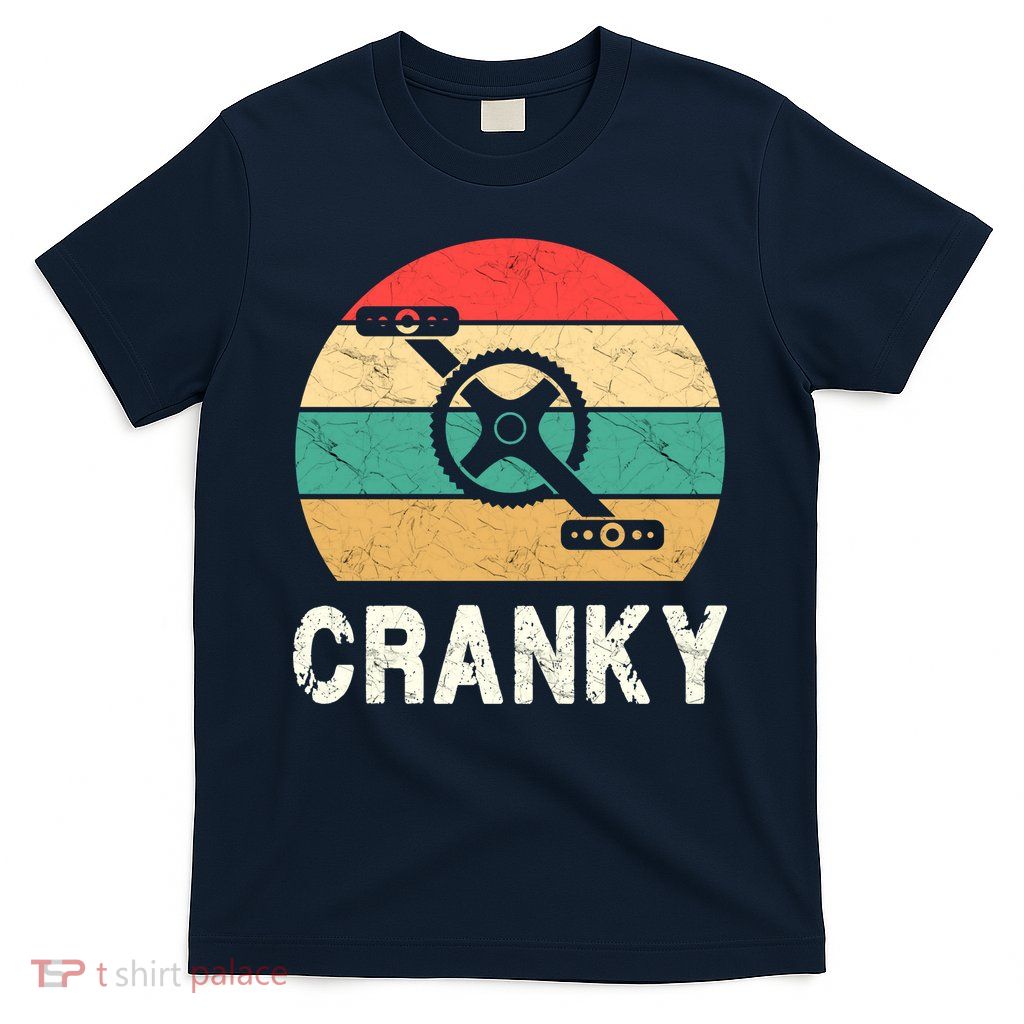 Cranky Funny Cyclist Retro Distressed Look T-Shirt