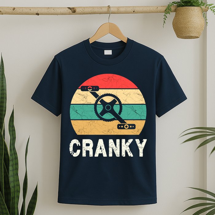 Cranky Funny Cyclist Retro Distressed Look T-Shirt