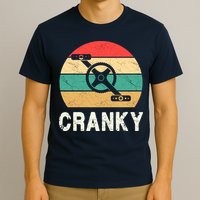 Cranky Funny Cyclist Retro Distressed Look T-Shirt