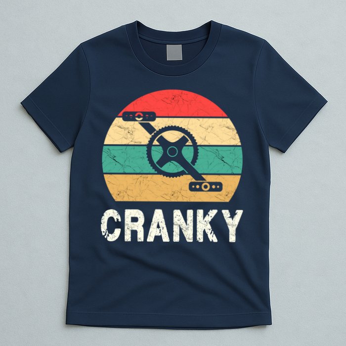 Cranky Funny Cyclist Retro Distressed Look T-Shirt