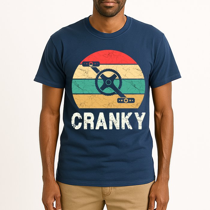 Cranky Funny Cyclist Retro Distressed Look Tall T-Shirt