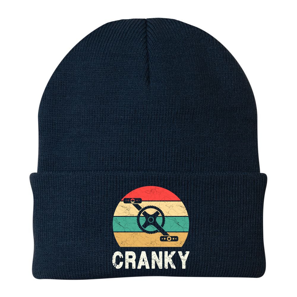 Cranky Funny Cyclist Retro Distressed Look Beanie