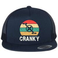 Cranky Funny Cyclist Retro Distressed Look Flatbill Hat