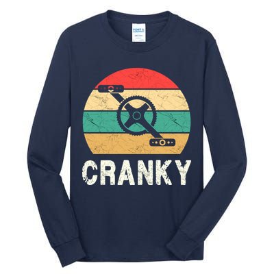 Cranky Funny Cyclist Retro Distressed Look Tall Long Sleeve T-Shirt