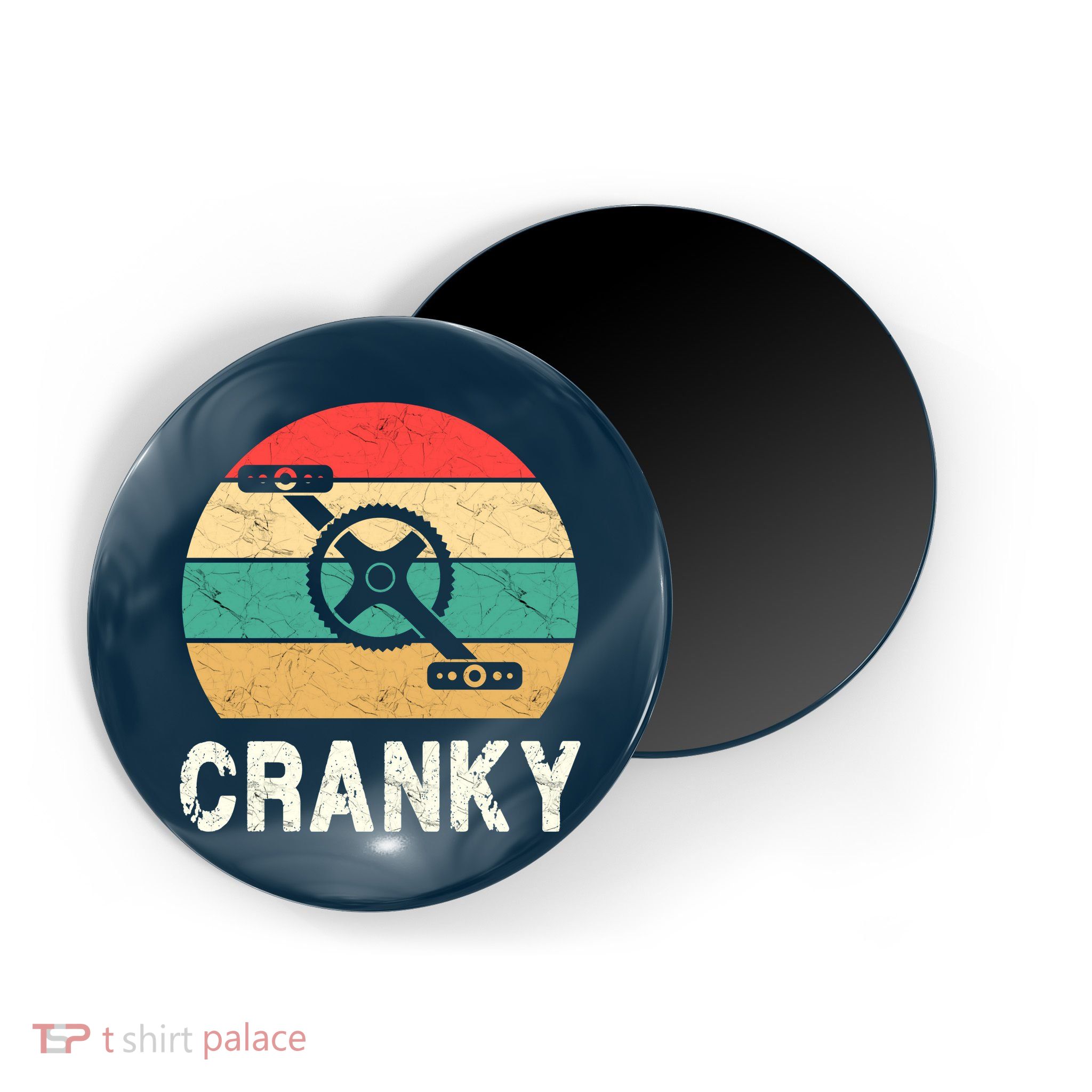 Cranky Funny Cyclist Retro Distressed Look Magnet