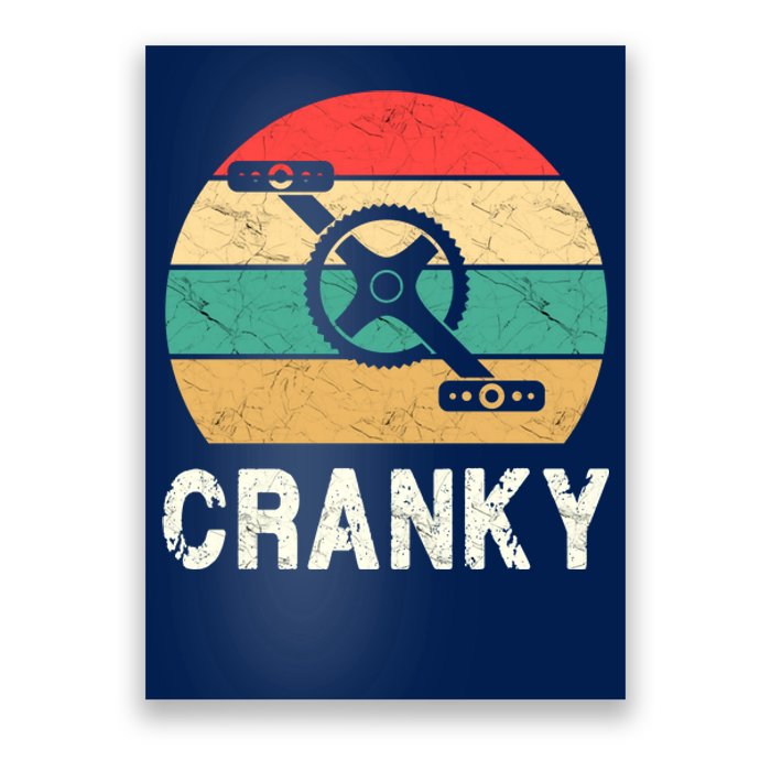 Cranky Funny Cyclist Retro Distressed Look Poster