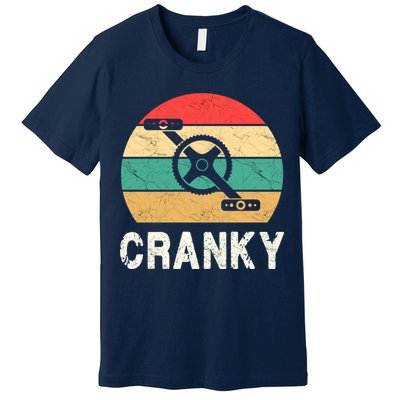 Cranky Funny Cyclist Retro Distressed Look Premium T-Shirt