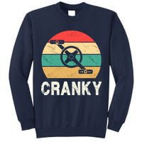 Cranky Funny Cyclist Retro Distressed Look Tall Sweatshirt