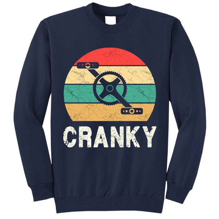 Cranky Funny Cyclist Retro Distressed Look Tall Sweatshirt