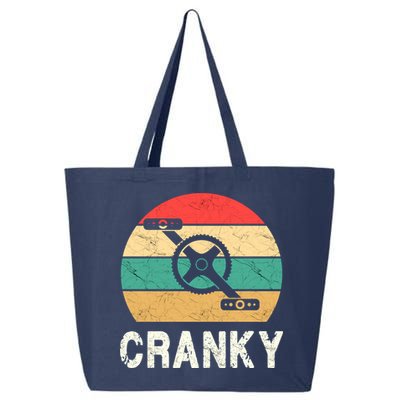 Cranky Funny Cyclist Retro Distressed Look 25L Jumbo Tote