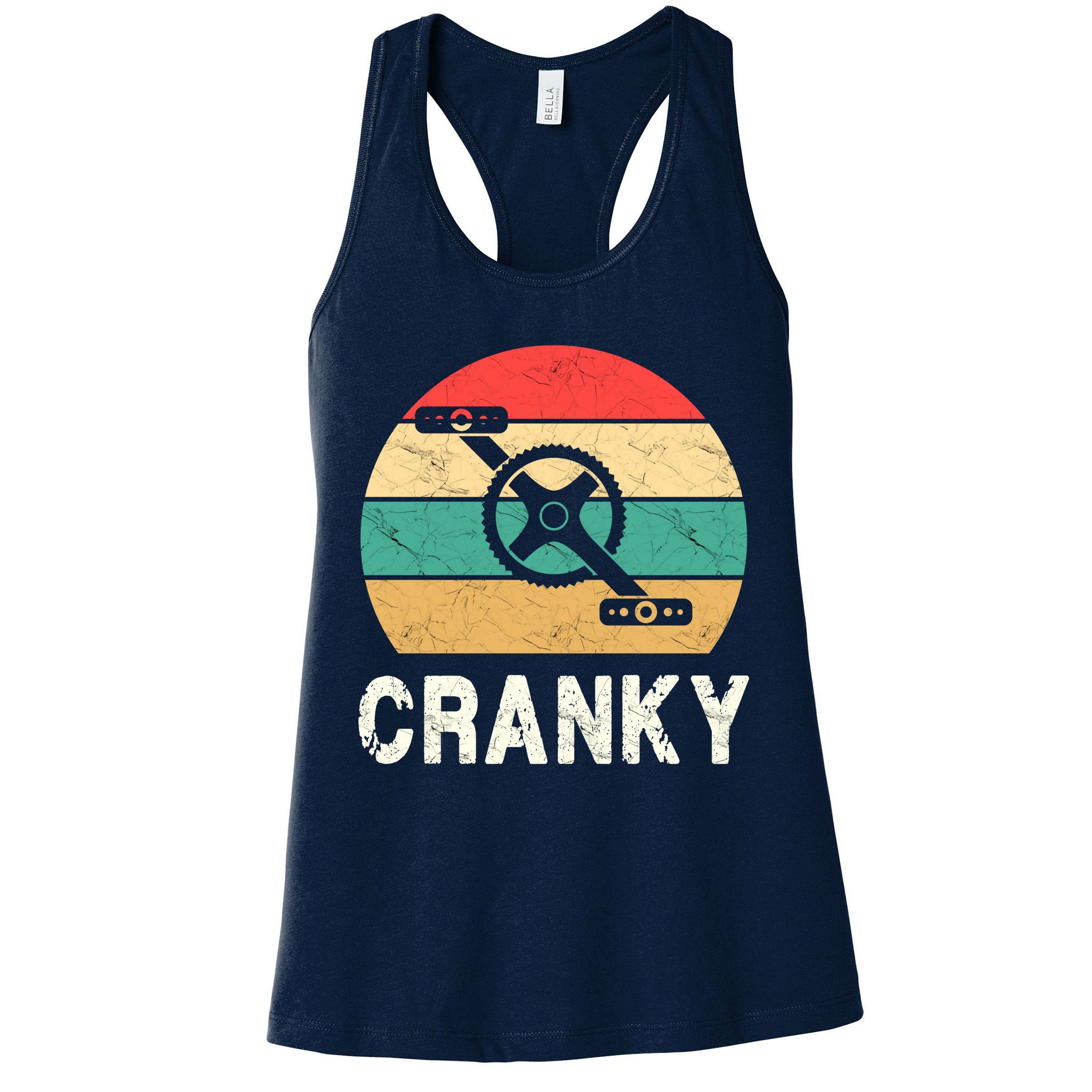 Cranky Funny Cyclist Retro Distressed Look Womens Tank Top