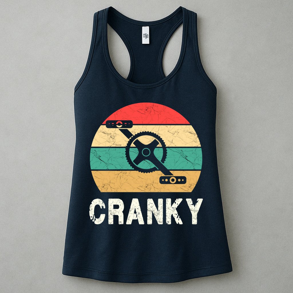 Cranky Funny Cyclist Retro Distressed Look Womens Tank Top