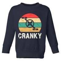 Cranky Funny Cyclist Retro Distressed Look Toddler Sweatshirt