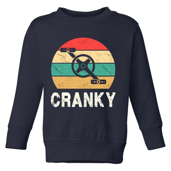 Cranky Funny Cyclist Retro Distressed Look Toddler Sweatshirt