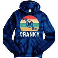 Cranky Funny Cyclist Retro Distressed Look Tie Dye Hoodie