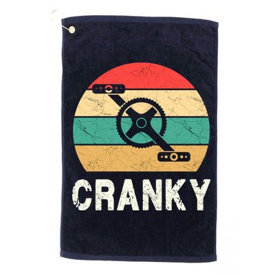 Cranky Funny Cyclist Retro Distressed Look Golf Towel