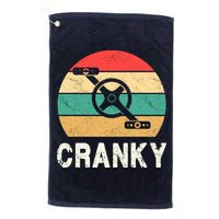 Cranky Funny Cyclist Retro Distressed Look Golf Towel