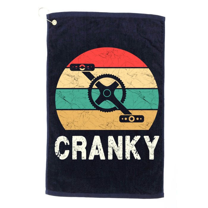 Cranky Funny Cyclist Retro Distressed Look Golf Towel