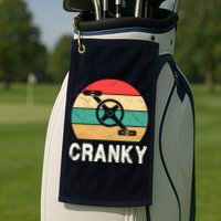 Cranky Funny Cyclist Retro Distressed Look Golf Towel