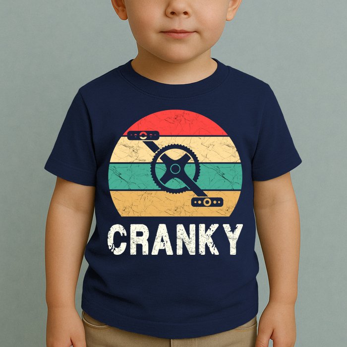 Cranky Funny Cyclist Retro Distressed Look Toddler T-Shirt