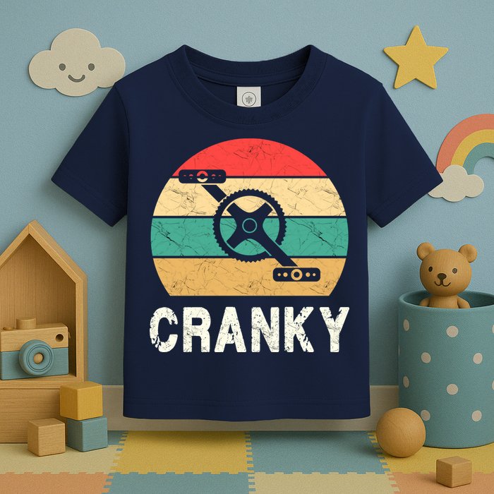 Cranky Funny Cyclist Retro Distressed Look Toddler T-Shirt