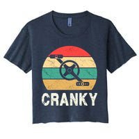 Cranky Funny Cyclist Retro Distressed Look Crop Top