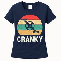 Cranky Funny Cyclist Retro Distressed Look Womens T-Shirt