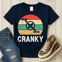 Cranky Funny Cyclist Retro Distressed Look Womens T-Shirt