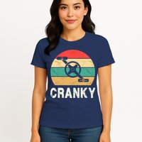 Cranky Funny Cyclist Retro Distressed Look Womens T-Shirt