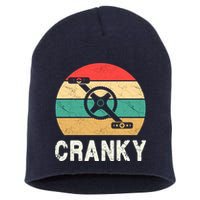Cranky Funny Cyclist Retro Distressed Look Short Acrylic Beanie