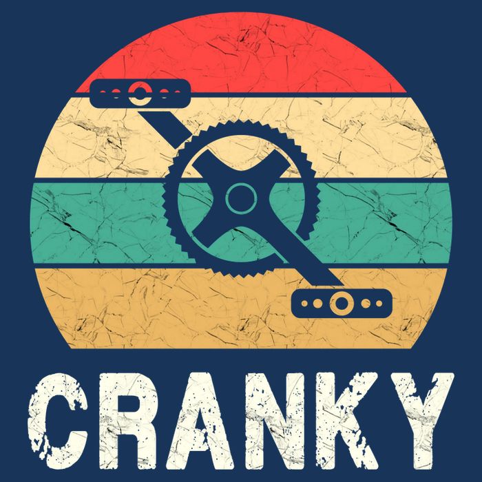 Cranky Funny Cyclist Retro Distressed Look Short Acrylic Beanie