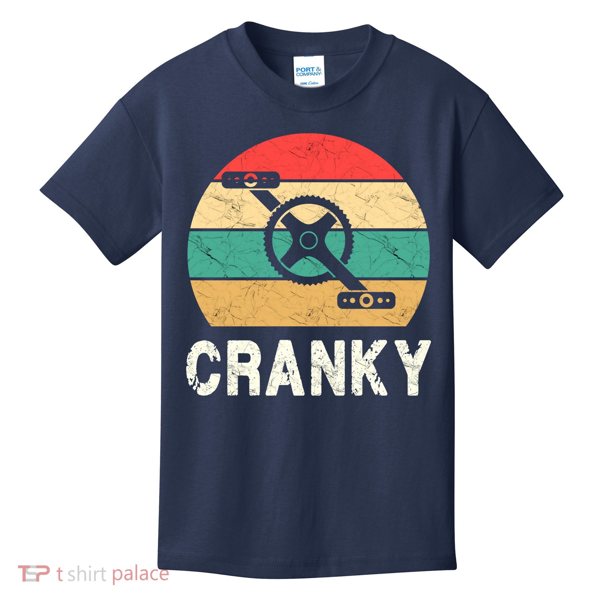 Cranky Funny Cyclist Retro Distressed Look Kids T-Shirt