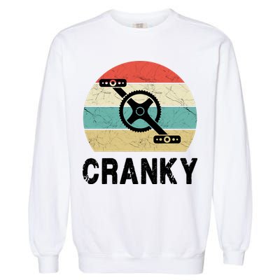 Cranky Funny Cyclist Retro Distressed Look Garment-Dyed Sweatshirt
